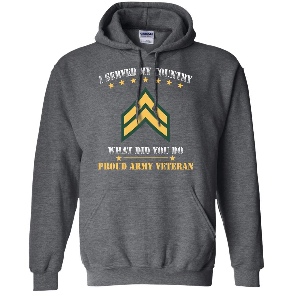 US Army E-4 Corporal E4 CPL Noncommissioned Officer Ranks Men Front T Shirt - Proud US Army Veteran-TShirt-Army-Veterans Nation