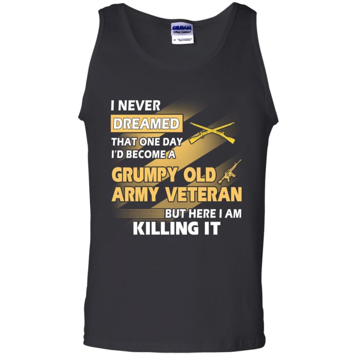 US Army T-Shirt "Infantry Grumpy Old Veteran" On Front-TShirt-Army-Veterans Nation