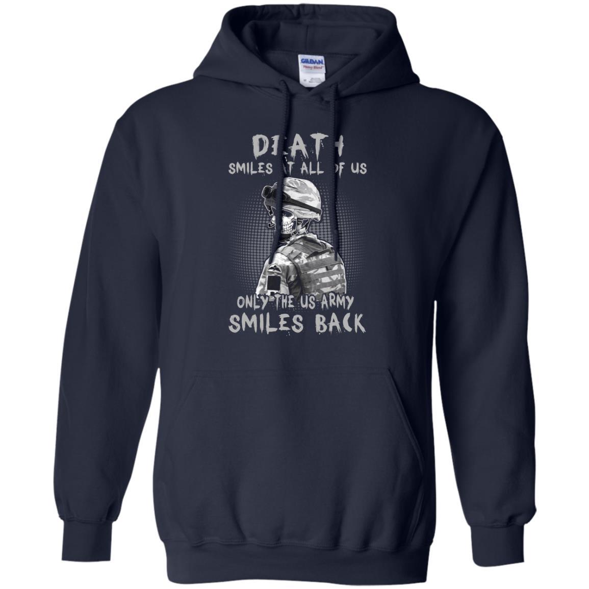Death Smiles At All Of Us - Only The US Army Smiles Back Men T Shirt On Front-TShirt-Army-Veterans Nation