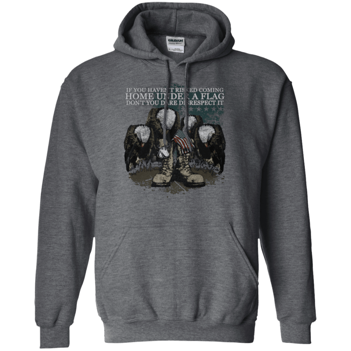 Military T-Shirt "Coming Home Under Flag Don't You Dare Disrespect It"-TShirt-General-Veterans Nation