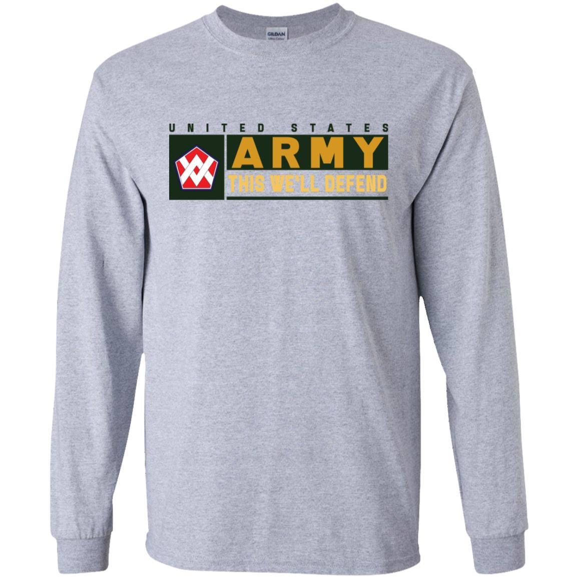 US Army 55TH SUSTAINMENT BRIGADE CSIB- This We'll Defend T-Shirt On Front For Men-TShirt-Army-Veterans Nation