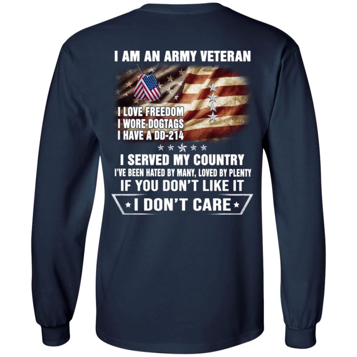 T-Shirt "I Am An Army Veteran" O-10 General(GEN)Rank On Back-TShirt-Army-Veterans Nation