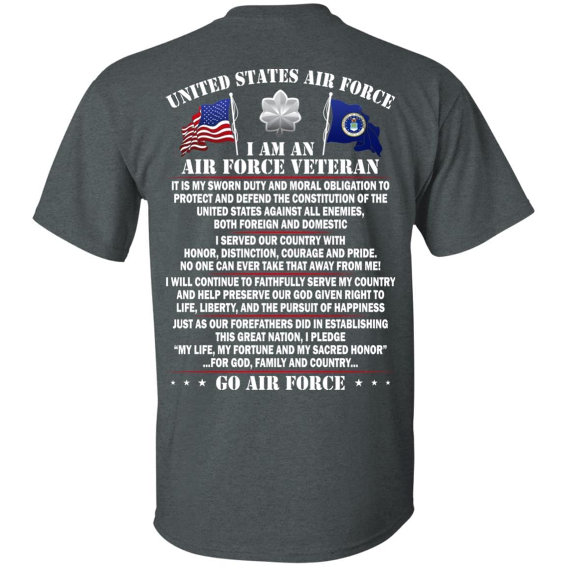 US Air Force O-5 Lieutenant Colonel Lt Co O5 Field Officer Ranks - Go Air Force T-Shirt On Back-TShirt-USAF-Veterans Nation