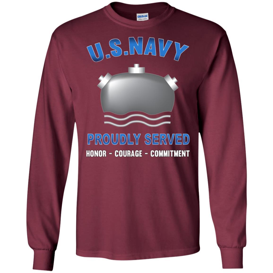 Navy Mineman Navy MN - Proudly Served T-Shirt For Men On Front-TShirt-Navy-Veterans Nation