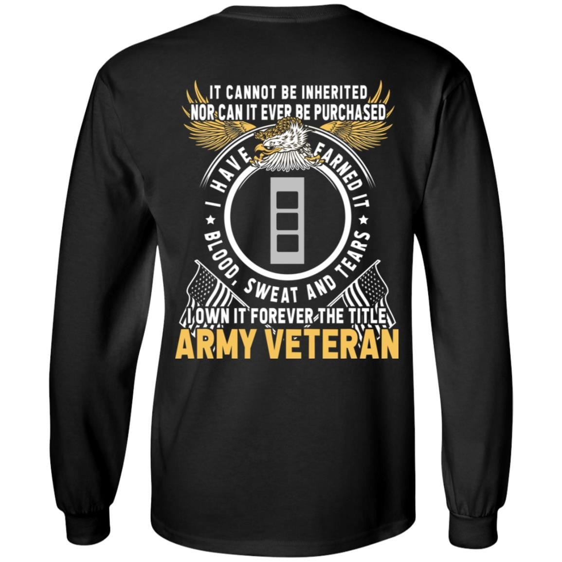 US Army W-3 Chief Warrant Officer 3 W3 CW3 Warrant Officer Ranks T-Shirt For Men On Back-TShirt-Army-Veterans Nation