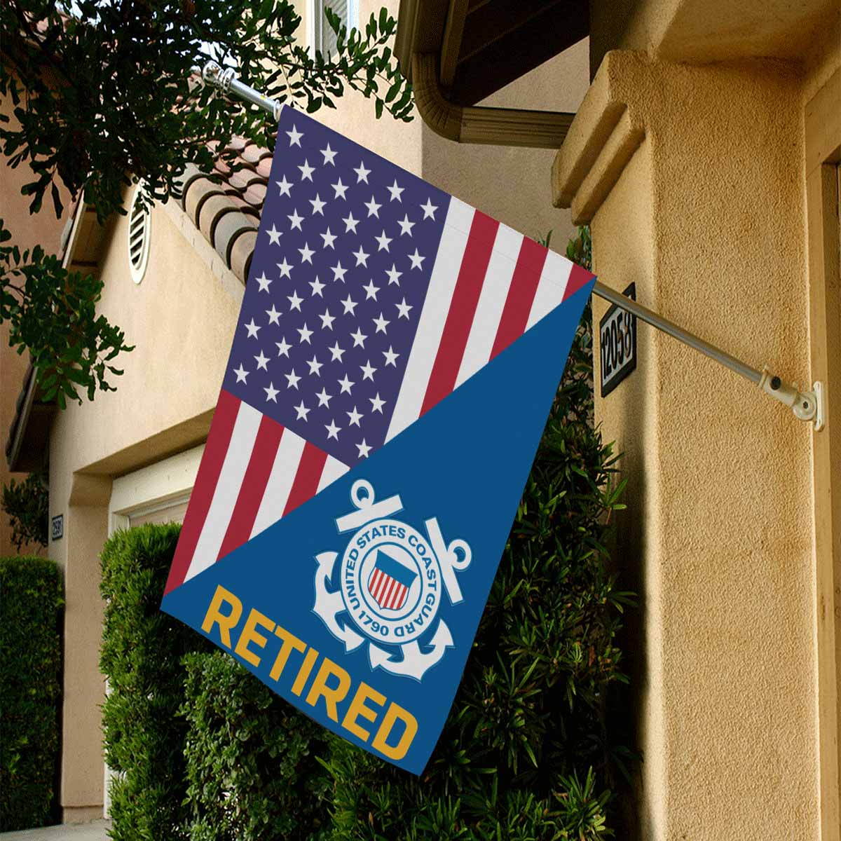 US Coast Guard House Flag 28 inches x 40 inches Twin-Side Printing-HouseFlag-USCG-Logo-Veterans Nation