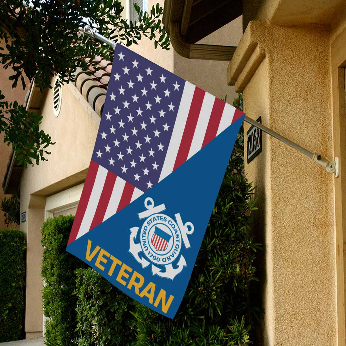 US Coast Guard House Flag 28 inches x 40 inches Twin-Side Printing-HouseFlag-USCG-Logo-Veterans Nation