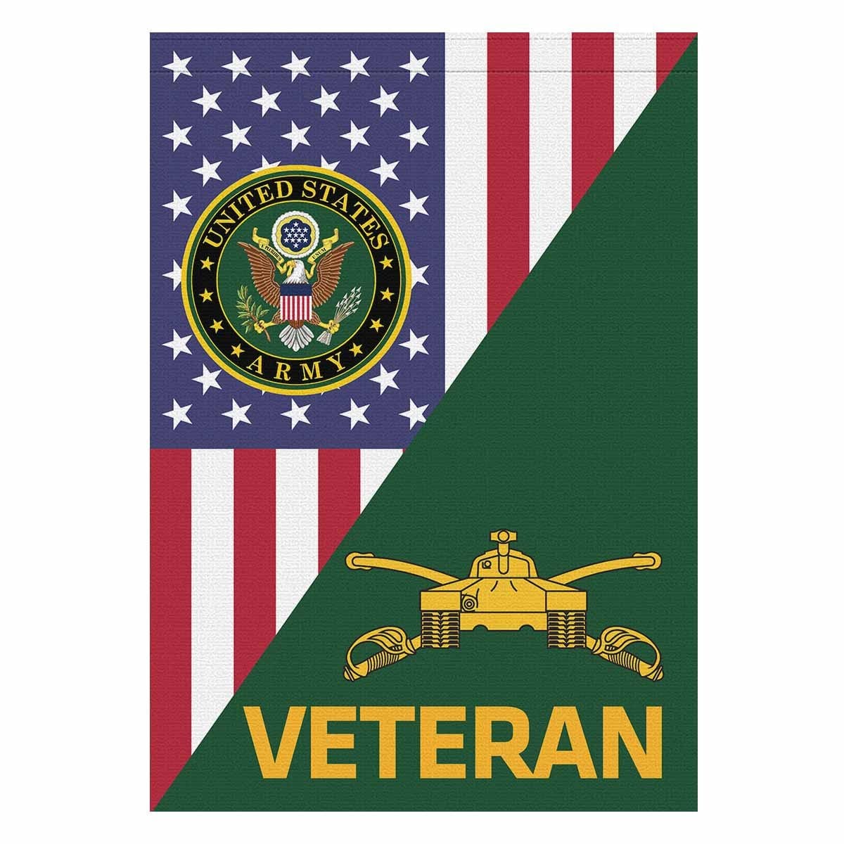 U.S Army Armor Veteran House Flag 28 Inch x 40 Inch Twin-Side Printing-HouseFlag-Army-Branch-Veterans Nation