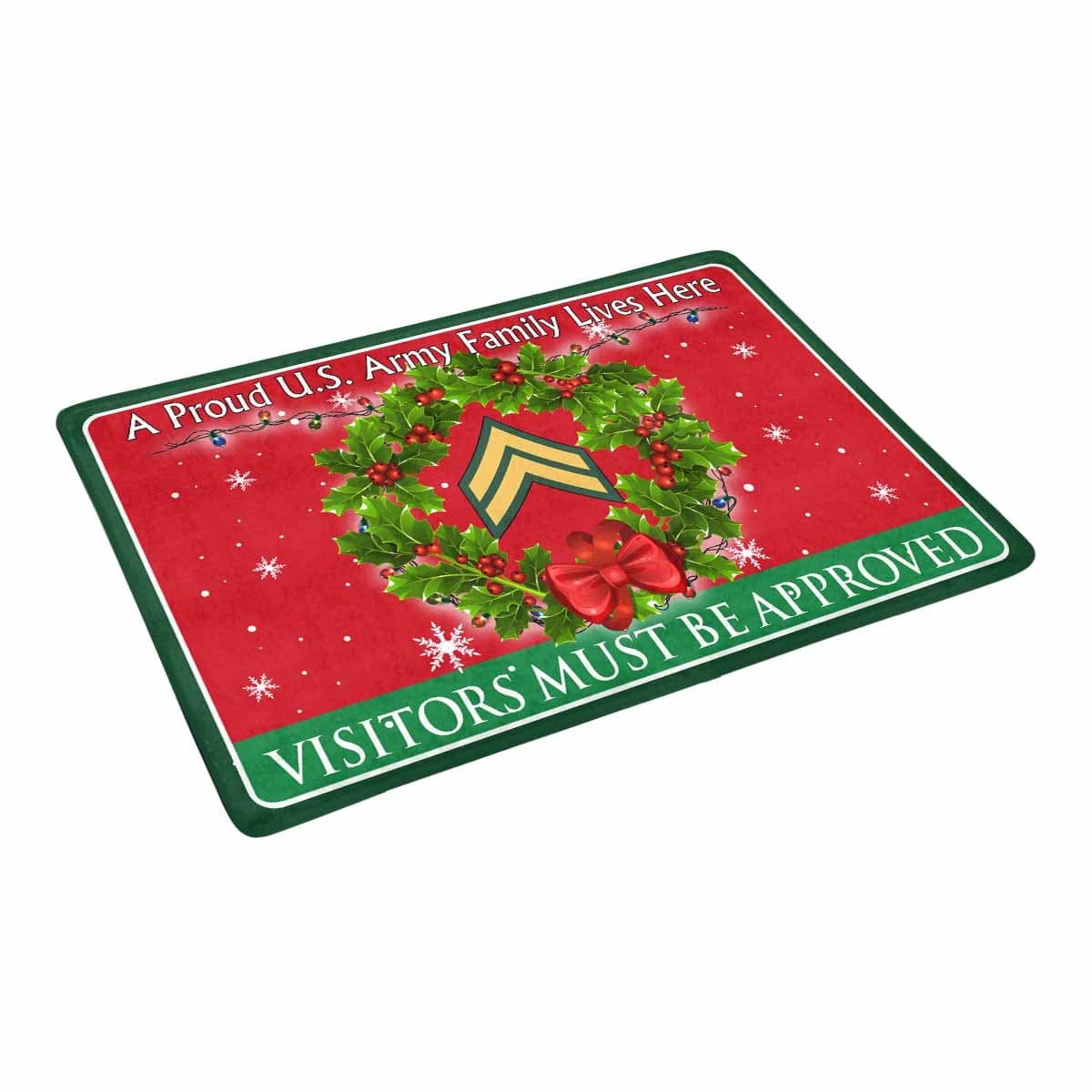 US Army E-4 Corporal E4 CPL Noncommissioned Officer Ranks - Visitors must be approved Christmas Doormat-Doormat-Army-Ranks-Veterans Nation
