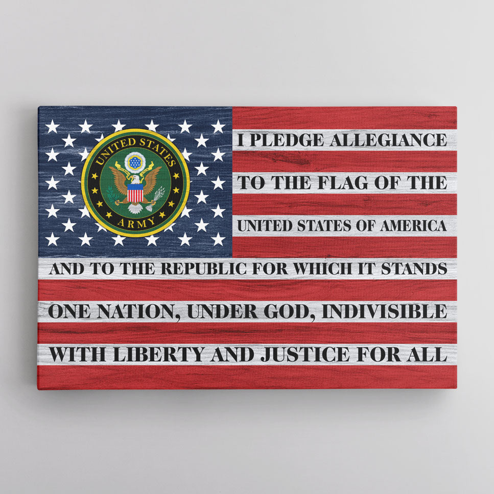 US Military, I Pledge Allegiance To The Flag Canvas 1.5in Frame-Housewares-Veterans Nation