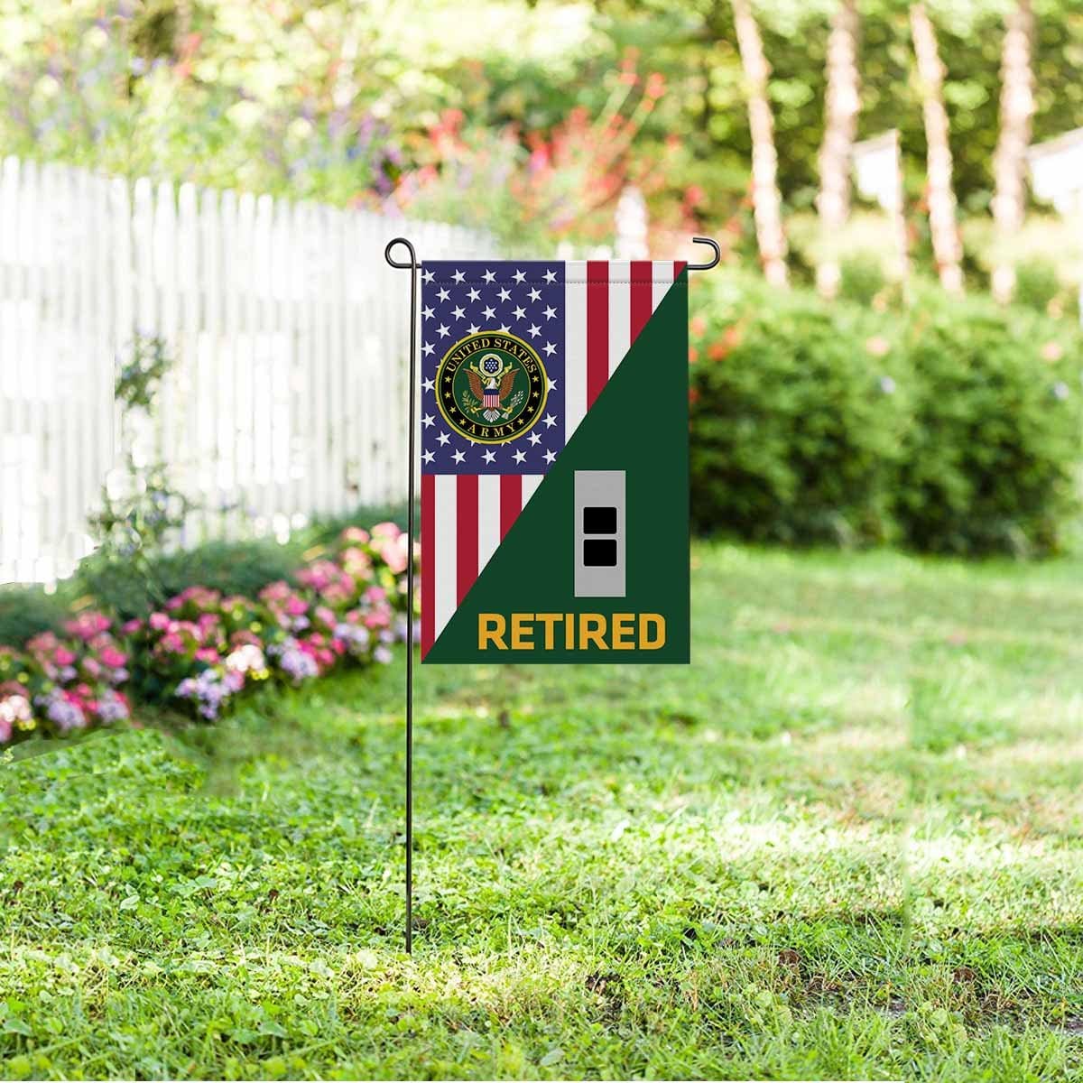 US Army W-2 Chief Warrant Officer 2 W2 CW2 Warrant Officer Retired Garden Flag/Yard Flag 12 inches x 18 inches Twin-Side Printing-GDFlag-Army-Ranks-Veterans Nation