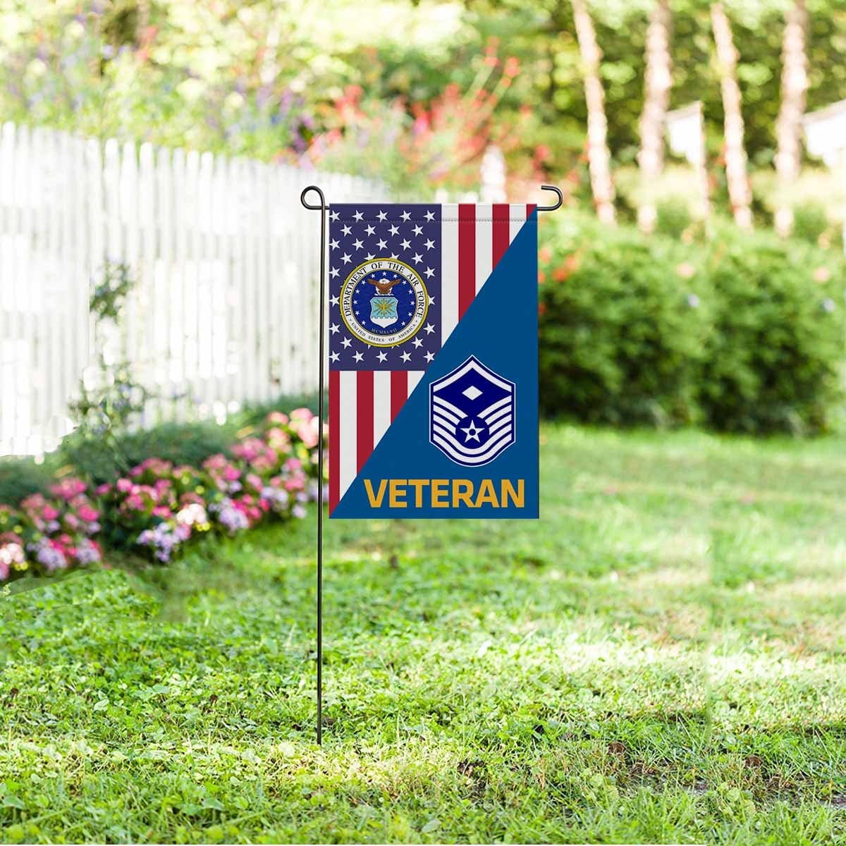 US Air Force E-7 First sergeant E7 Veteran Garden Flag/Yard Flag 12 inches x 18 inches Twin-Side Printing-GDFlag-USAF-Ranks-Veterans Nation