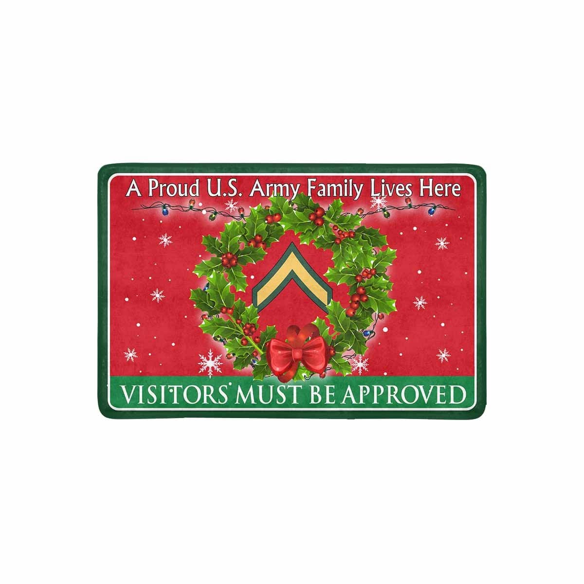 US Army E-2 PV2 E2 Private Second Class Ranks - Visitors must be approved Christmas Doormat-Doormat-Army-Ranks-Veterans Nation