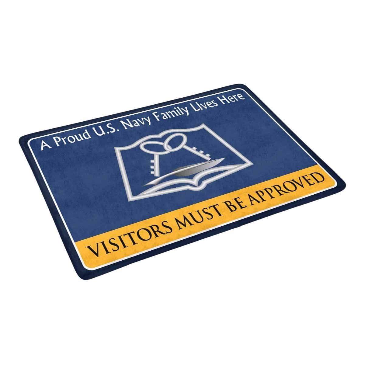 Navy Culinary Specialist Navy CS Family Doormat - Visitors must be approved (23,6 inches x 15,7 inches)-Doormat-Navy-Rate-Veterans Nation