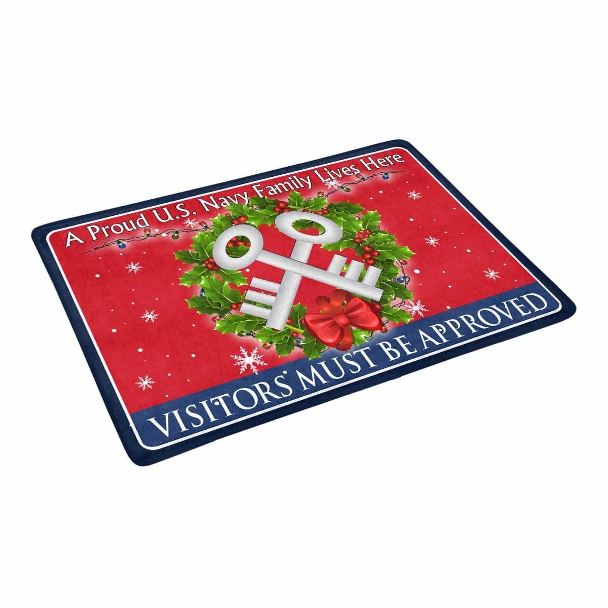 Navy Storekeeper Navy SK - Visitors must be approved - Christmas Doormat-Doormat-Navy-Rate-Veterans Nation