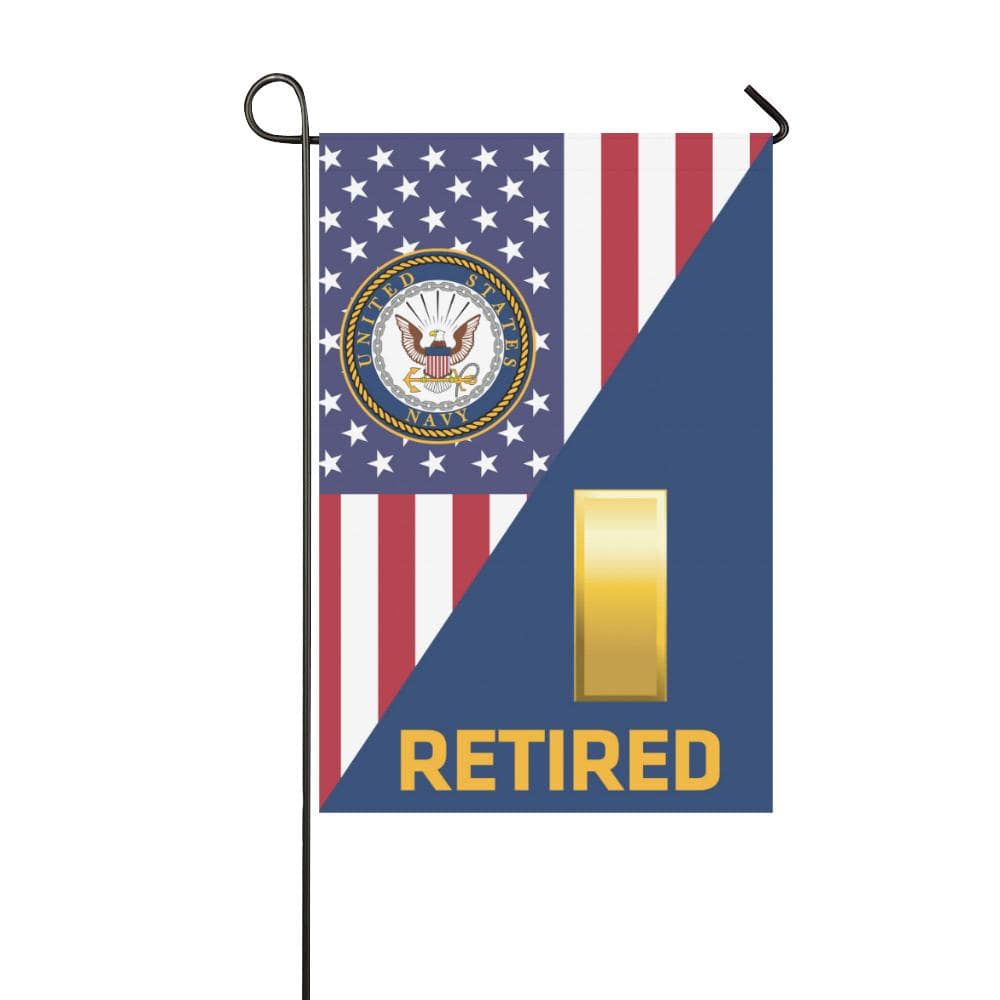 US Navy O-1 Ensign O1 ENS Junior Officer Retired Garden Flag/Yard Flag 12 inches x 18 inches Twin-Side Printing-GDFlag-Navy-Officer-Veterans Nation